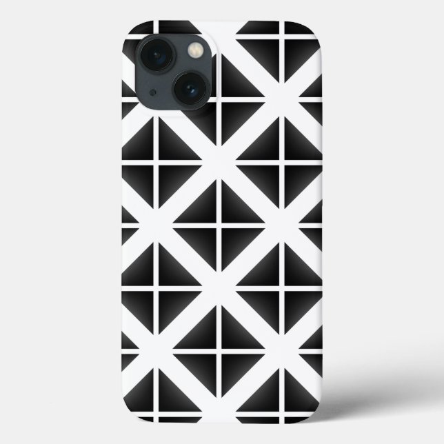 Black Trendy Triangle Pattern Case-Mate iPhone Case (Back)