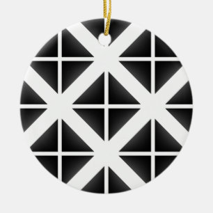 Black Trendy Triangle Pattern Ceramic Tree Decoration