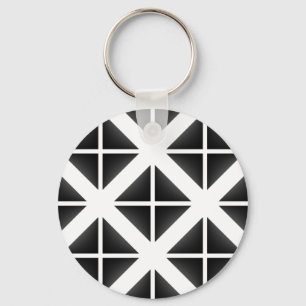 Black Trendy Triangle Pattern Key Ring