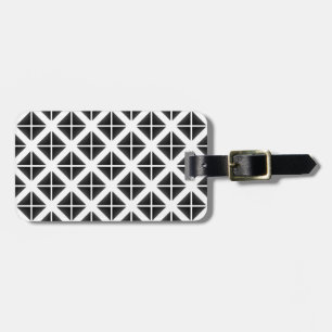 Black Trendy Triangle Pattern Luggage Tag