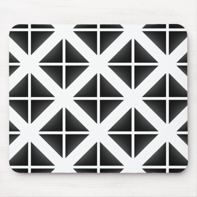 Black Trendy Triangle Pattern Mouse Pad (Front)