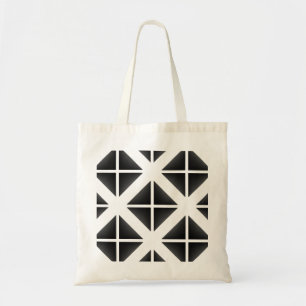 Black Trendy Triangle Pattern Tote Bag