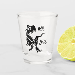 Black Trex the Boss Dino Shot Glass
