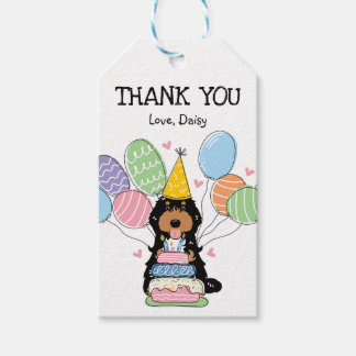 Black Tri Cockapoo Cavapoo Birthday Party Favour Gift Tags