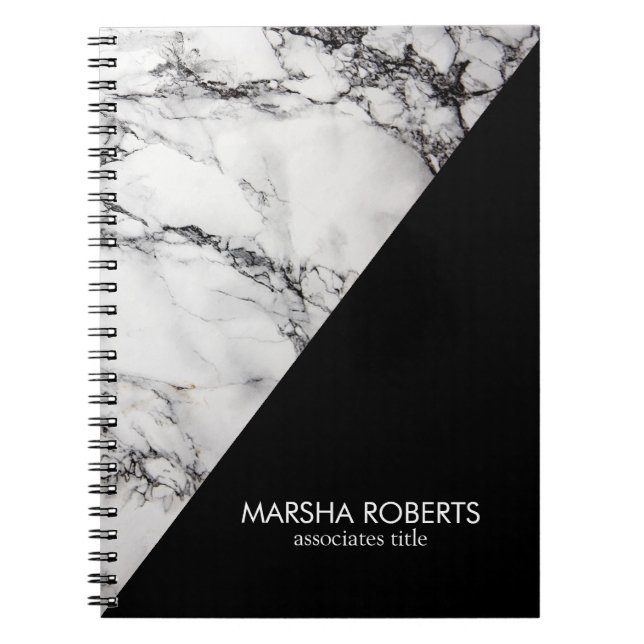 Black Triangle And Marble Notebook (Front)