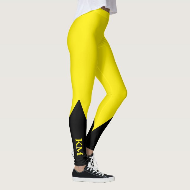 Black Triangle | Initial | Canary Yellow Leggings (Right)