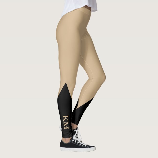 Black Triangle | Initial | Tan Leggings (Right)