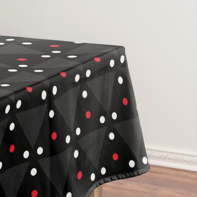 Black Triangle UFO Pattern Modern Abstract Tablecloth (In Situ)