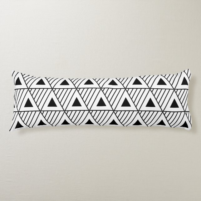 Black Triangles Modern Pattern Custom Background Body Cushion (Front)