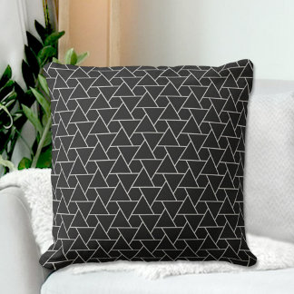 Black Triangles Pattern Throw Pillow