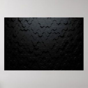 Black triangular abstract background, Grunge surfa Poster