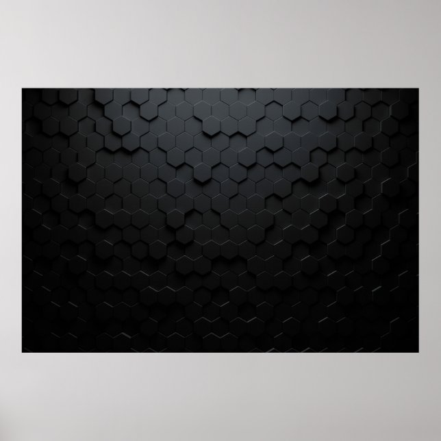 Black triangular abstract background, Grunge surfa Poster (Front)