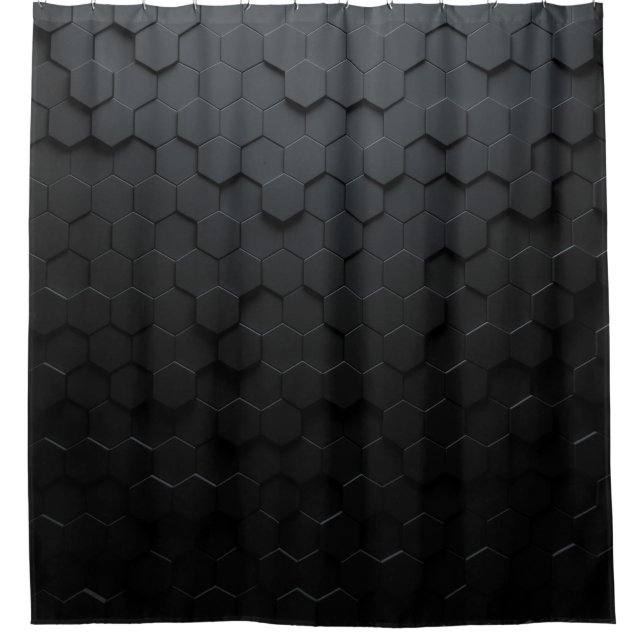 Black triangular abstract background, Grunge surfa Shower Curtain (Front)