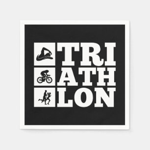 Black • Triathlon Motivation Magnet Napkin