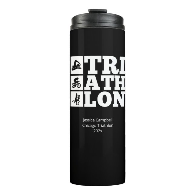 Black • Triathlon Motivation Thermal Tumbler (Front)