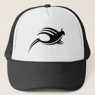 Black Tribal Abstract Bird 2 Trucker Hat