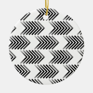 Black Tribal Arrow Pattern Ceramic Tree Decoration
