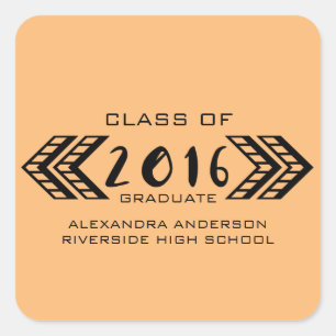 Black Tribal Aztec Graduation Stickers