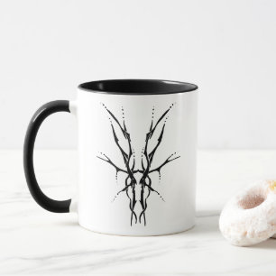 Black Tribal Deer Skull Hunting Design Mug