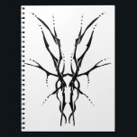 Black Tribal Deer Skull Hunting Design Spiral Notebook<br><div class="desc">Make a bold statement with this unique, intricately detailed Deer Skull Tribal Design. Featuring a striking black and white image, this artwork reimagines the classic hunting trophy with a dark, modern edge. Perfect for deer hunters looking for gear that stands out from the traditional camo, this "scary-cool" tribal aesthetic adds...</div>