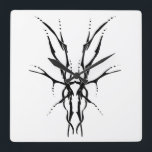 Black Tribal Deer Skull Hunting Design Square Wall Clock<br><div class="desc">Make a bold statement with this unique, intricately detailed Deer Skull Tribal Design. Featuring a striking black and white image, this artwork reimagines the classic hunting trophy with a dark, modern edge. Perfect for deer hunters looking for gear that stands out from the traditional camo, this "scary-cool" tribal aesthetic adds...</div>