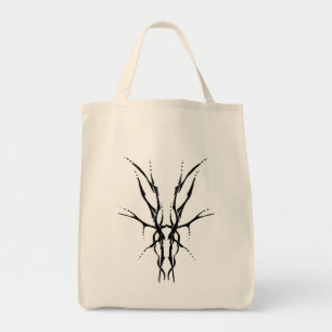 Black Tribal Deer Skull Hunting Design Tote Bag