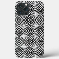 black Tribal Diamonds Mud Cloth African Pattern 