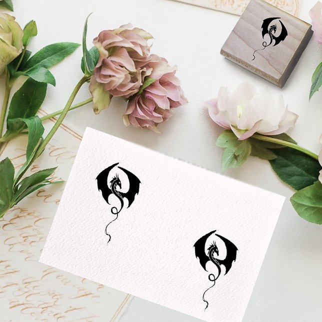 Black Tribal Dragon Rubber Stamp (Creator Uploaded)