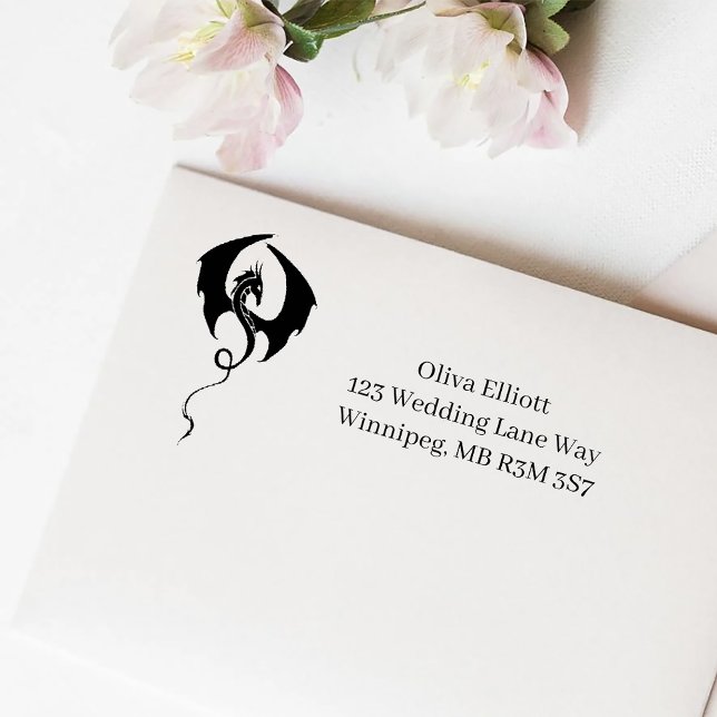 Black Tribal Dragon Self-inking Stamp (Creator Uploaded)