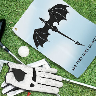 Black Tribal Flight Dragon Fantasy Blue Sky Golf Towel