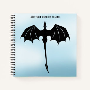Black Tribal Flight Dragon Fantasy Blue Sky Notebook