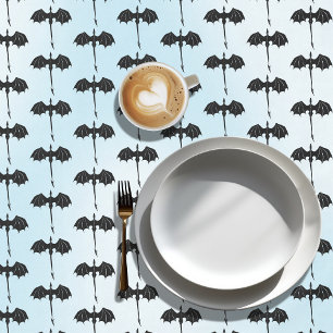 Black Tribal Flight Dragon Fantasy Blue Sky Tablecloth