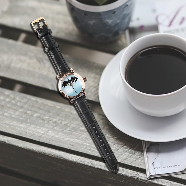 Black Tribal Flight Dragon Fantasy Blue Sky Watch (Creator Uploaded)