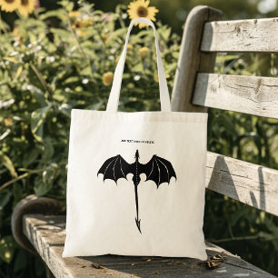 Black Tribal Flight Dragon Fantasy Tote Bag