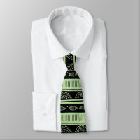 Black tribal pattern on mint-green