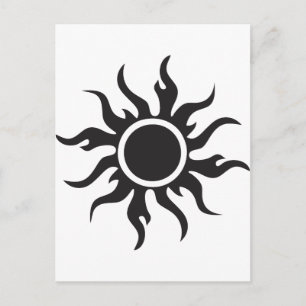 Black Tribal Sun Postcard