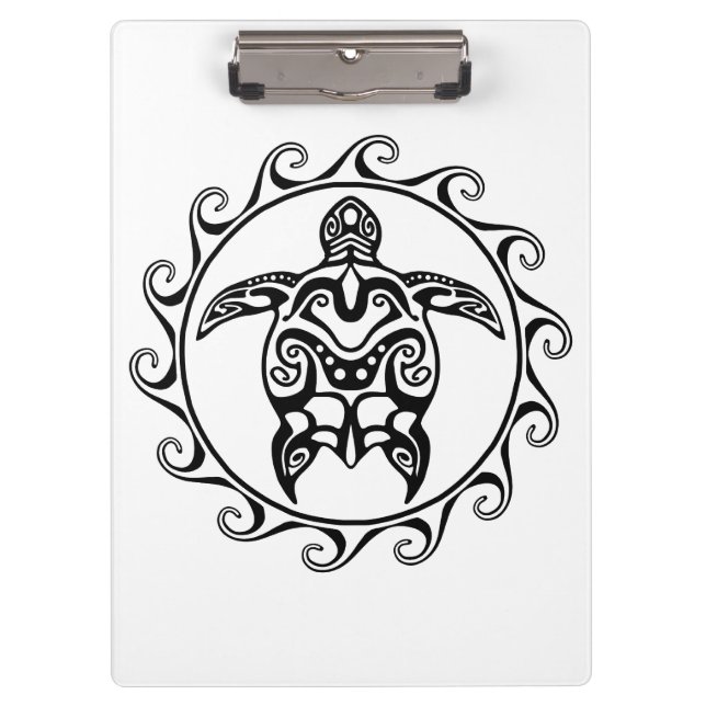 Black Tribal Turtle Clipboard (Front)