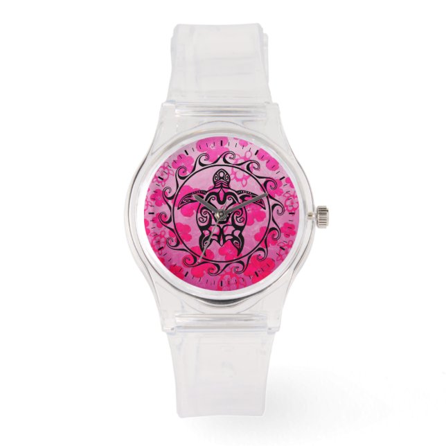 Black Tribal Turtle Watch (Front)