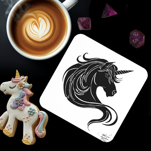 Black Tribal Unicorn Coaster (Creator Uploaded)