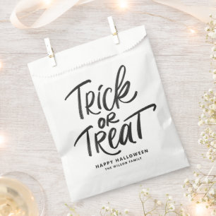 Black Trick or Treat Lettering Halloween Party Favour Bags