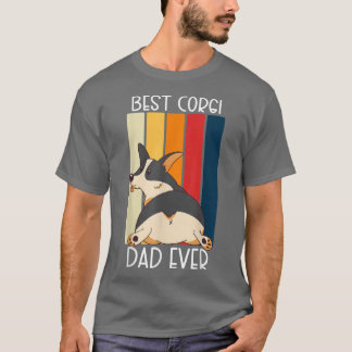 Black Tricolor Corgi Dog Lover Best Corgi Dad Ever T-Shirt