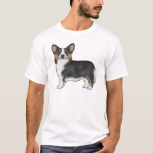 Black Tricolor Pembroke Welsh Corgi Dog Drawing