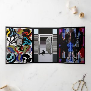Black Trifold Card