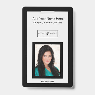 Black trim add photo logo identification badge ID badge