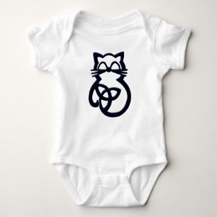 Black Trinity Knot Celtic Cat Baby One Piece Baby Bodysuit