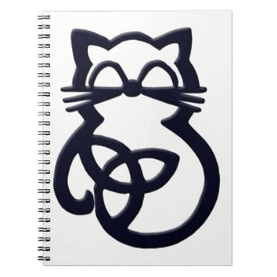 Black Trinity Knot Celtic Cat Notebook