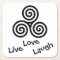 black Triple spiral Live Love Laugh on white
