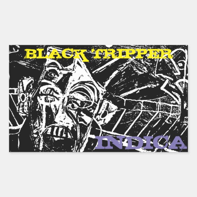 BLACK TRIPPER INDICA RECTANGULAR STICKER (Front)