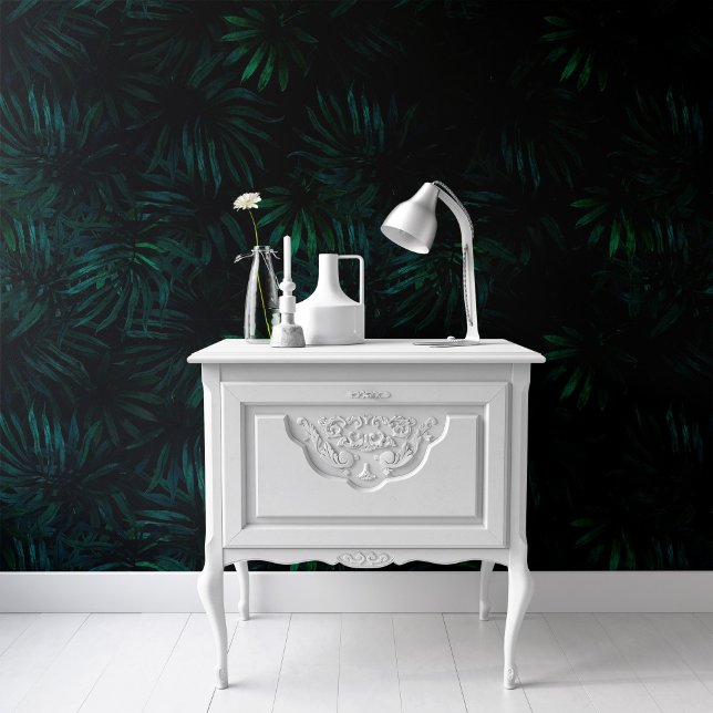 Black Tropical Leaves Botanical Wallpaper (Creator Uploaded)