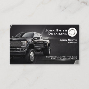 Black Truck Auto Washing and Detailing w logo Business Card